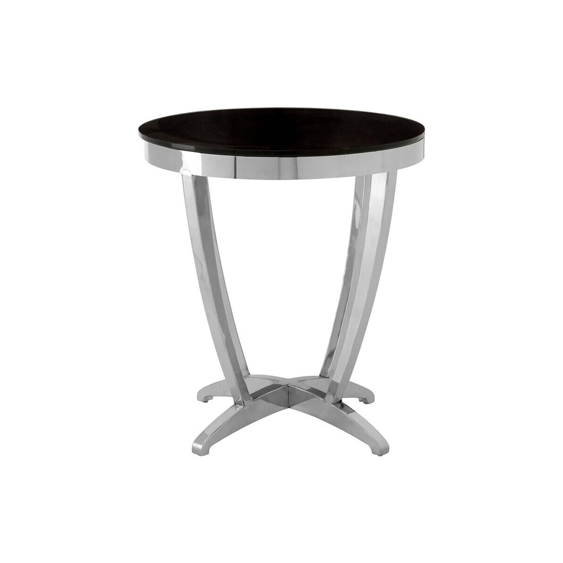 Yasmin Black Tempered Glass Side Table