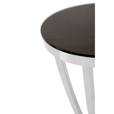 Yasmin Black Tempered Glass Side Table