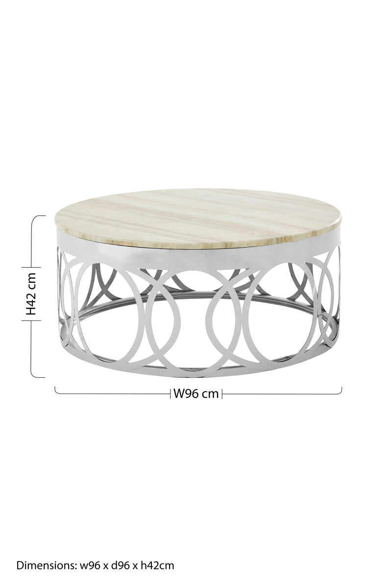 Yasmin White Marble Coffee Table - Image 6