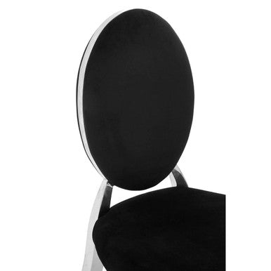 Yasmin Black Velvet And Silver Chair - Image 6