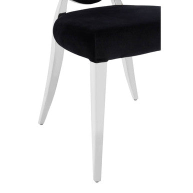 Yasmin Black Velvet And Silver Chair - Image 7