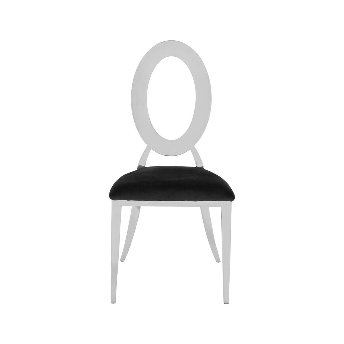 Yasmin Oval Back Black Velvet Dining Chair