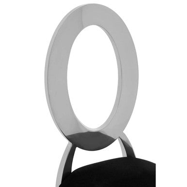 Yasmin Oval Back Black Velvet Dining Chair