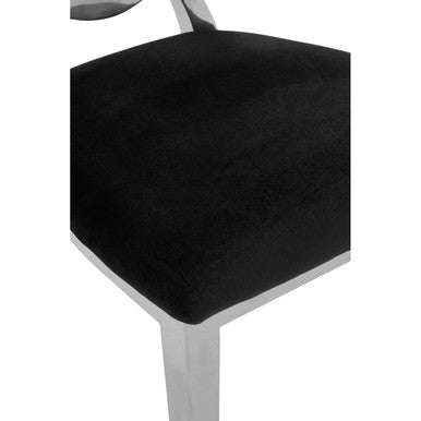 Yasmin Oval Back Black Velvet Dining Chair - Image 8