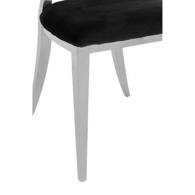 Yasmin Oval Back Black Velvet Dining Chair - Image 9