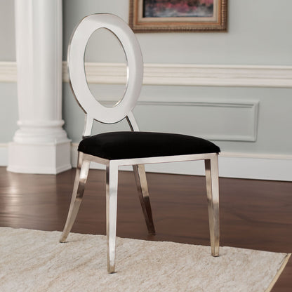 Yasmin Oval Back Black Velvet Dining Chair