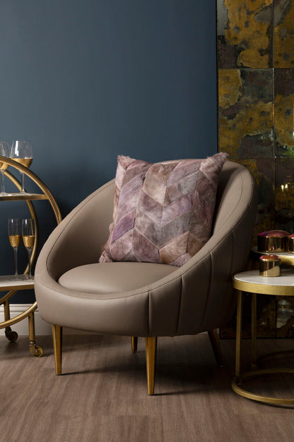 Lagero Brown Leather Effect Armchair