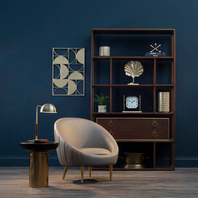 Lagero Brown Leather Effect Curved Cocoon Chair