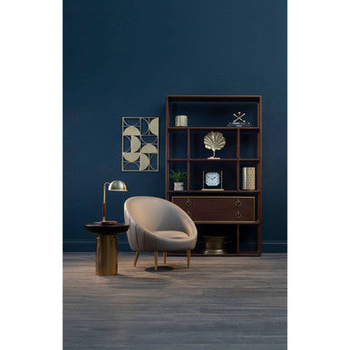 Lagero Brown Leather Effect Curved Cocoon Chair - Image 8