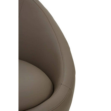 Lagero Brown Leather Effect Curved Cocoon Chair - Image 11