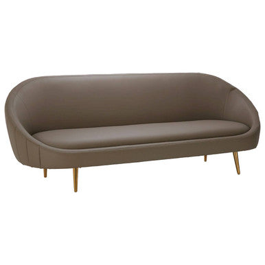 Lagero Brown Leather Effect Sofa