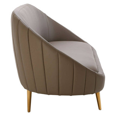 Lagero Brown Leather Effect Sofa