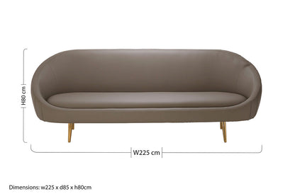 Lagero Brown Leather Effect Sofa
