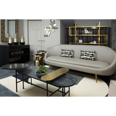 Lagero Brown Leather Effect Sofa