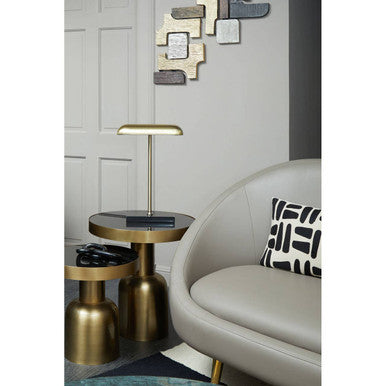 Lagero Brown Leather Effect Sofa