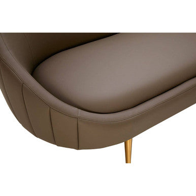 Brown Leather Effect Sofa, Lagero - Image 11