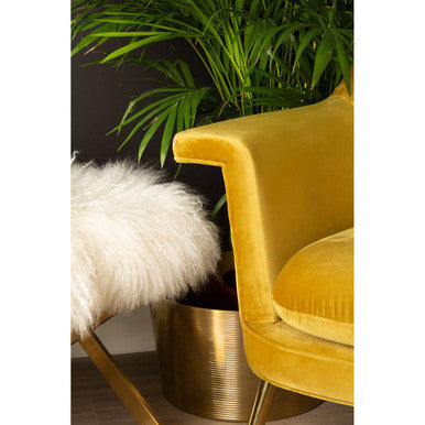 Anafi White Sheepskin Stool - Image 8