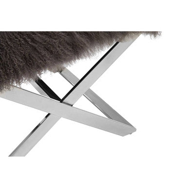 Anafi Grey Sheepskin Stool - Image 8
