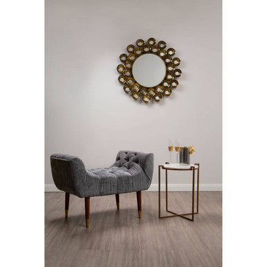 Shay Grey Chenille Stool - Image 3