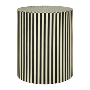 Ivory and Black Resin Table and Stool | Hassa