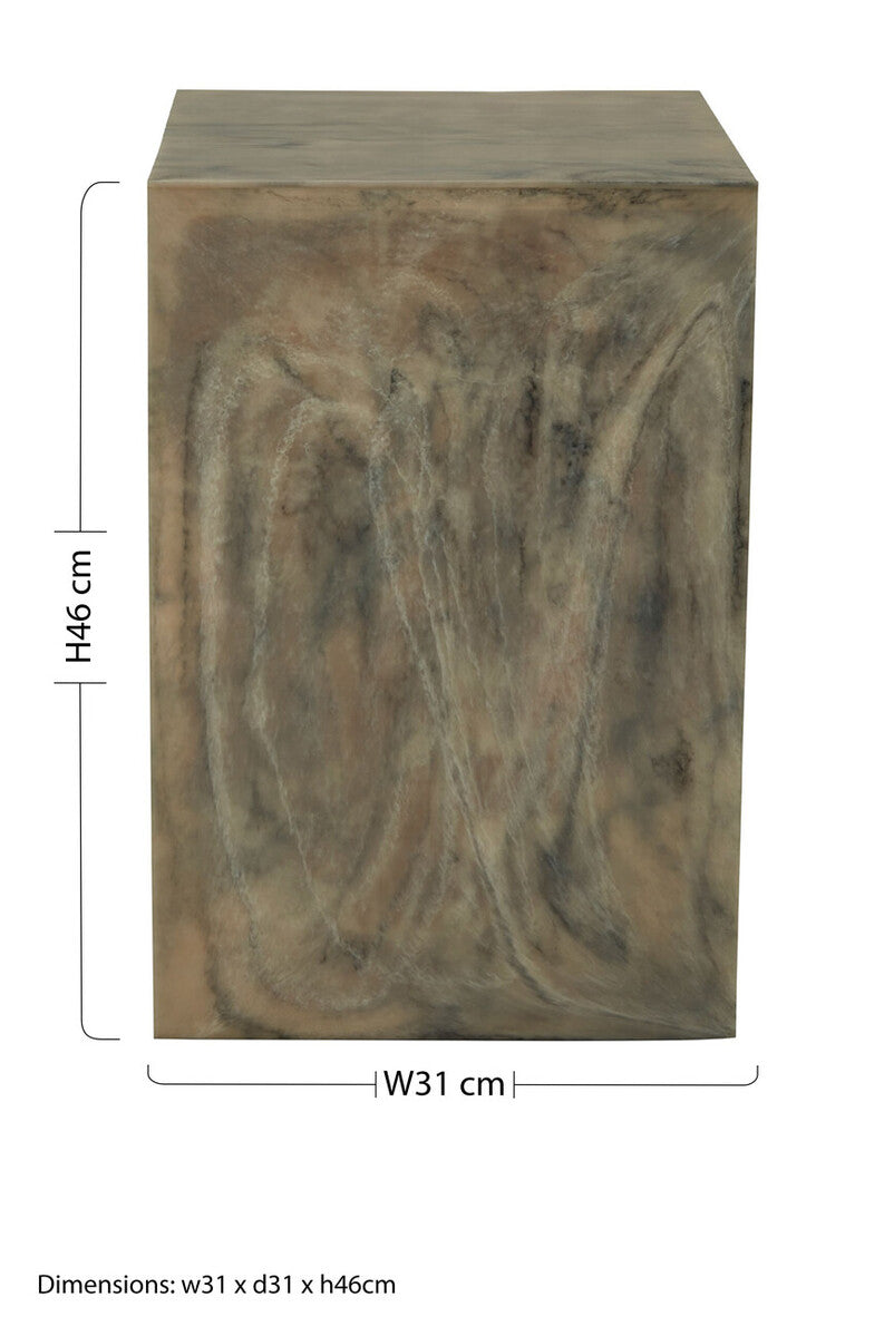 Rosado Marble Effect Side Table And Stool - Image 9