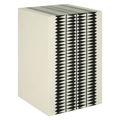 Issey Black And White Resin Table And Stool