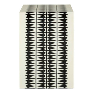 Issey Black And White Resin Table And Stool