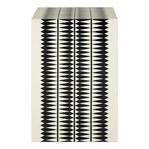 Issey Black And White Resin Table And Stool