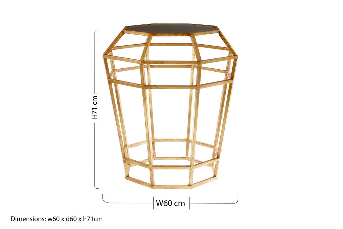 Zariah Mirror Top And Geometric Base Table - Image 4