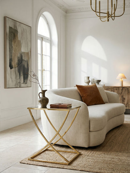 Reena Gold Finish Side Table