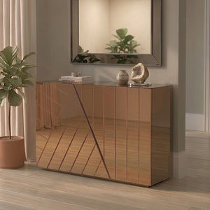 Roza Brown Mirrored Console Table