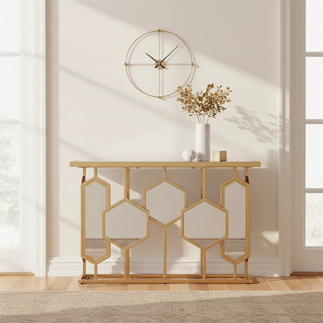 Rio Gold and Mirror Console Table - Image 3