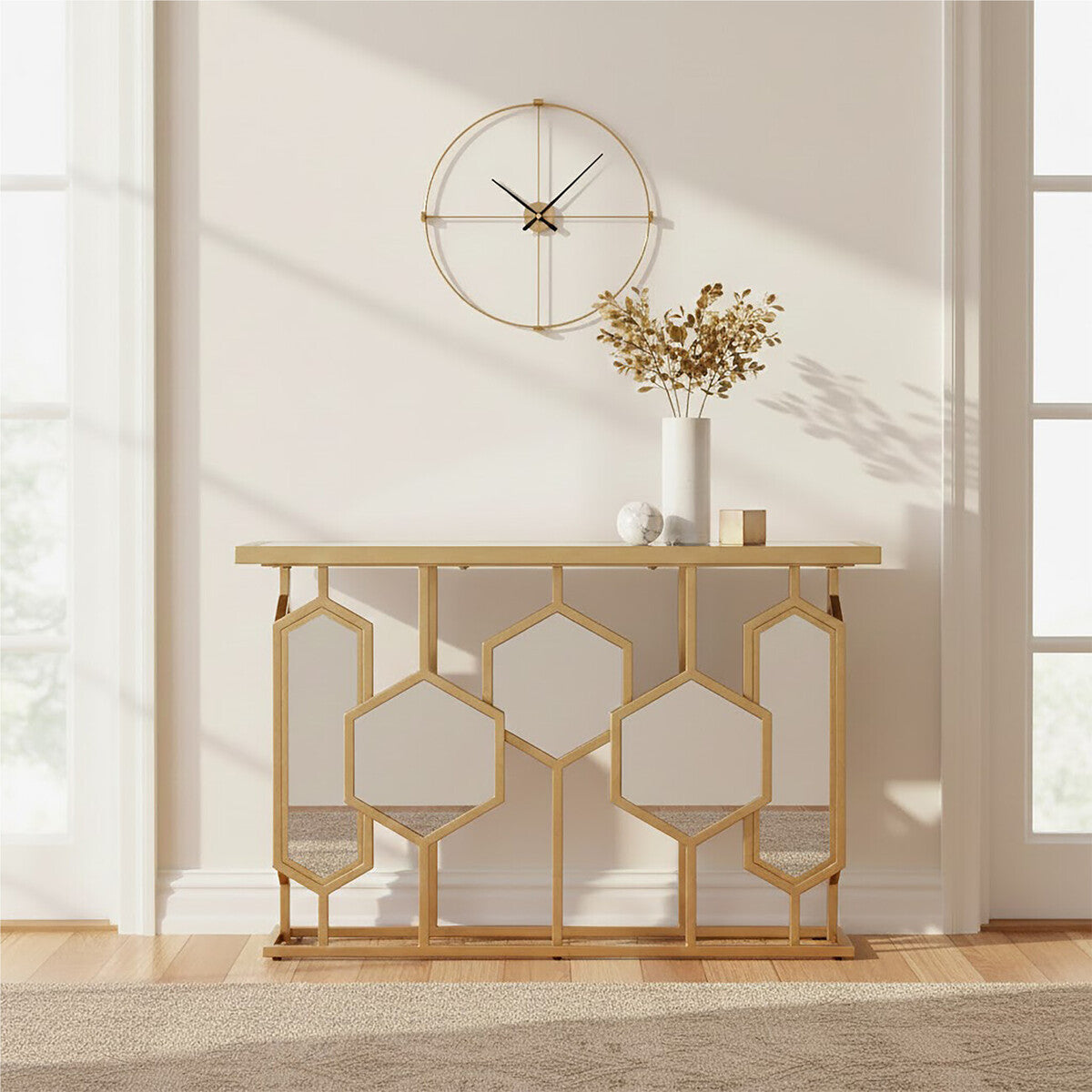 Rio Gold and Mirror Console Table - Image 3