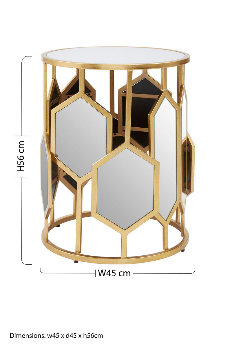 Rio Gold and Mirror Side Table - Image 5