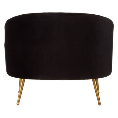 Hendricks Black Velvet Chair With Gold Finished Legs - Image 4