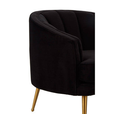 Hendricks Black Velvet Chair With Gold Finished Legs - Image 5