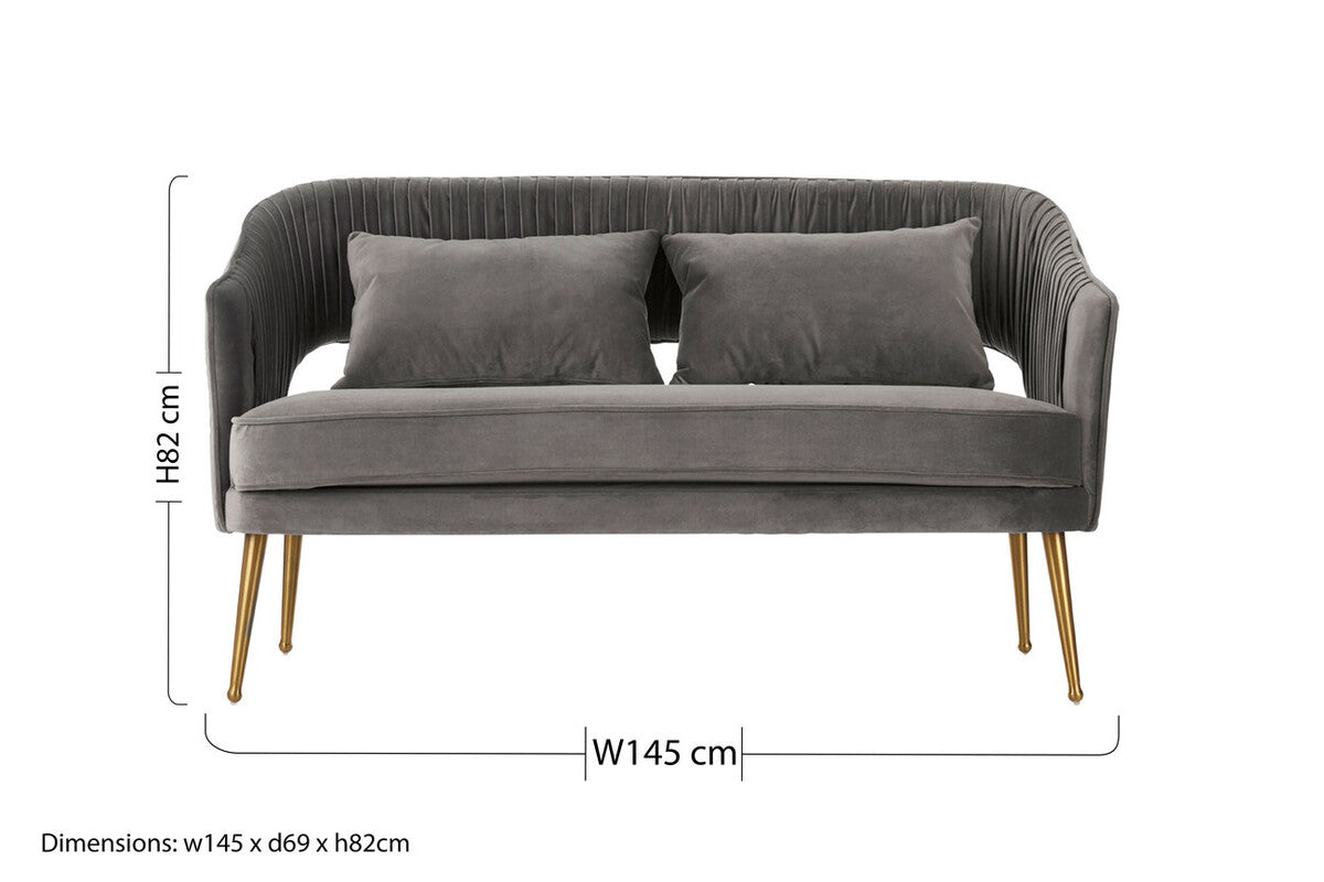 Hendricks Grey Velvet Sofa