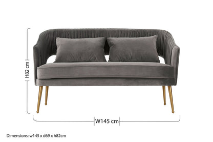 Hendricks Grey Velvet Sofa