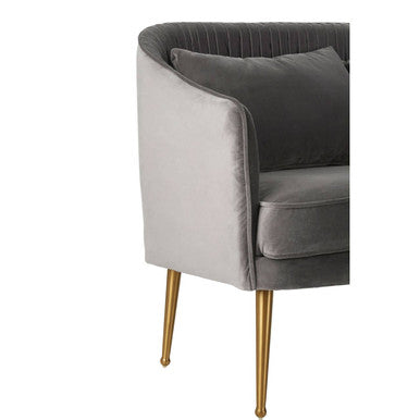 2 Seater Grey Velvet Sofa, Hendricks