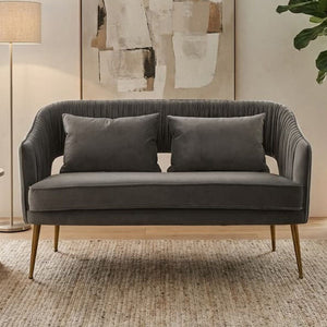 2 Seater Grey Velvet Sofa, Hendricks