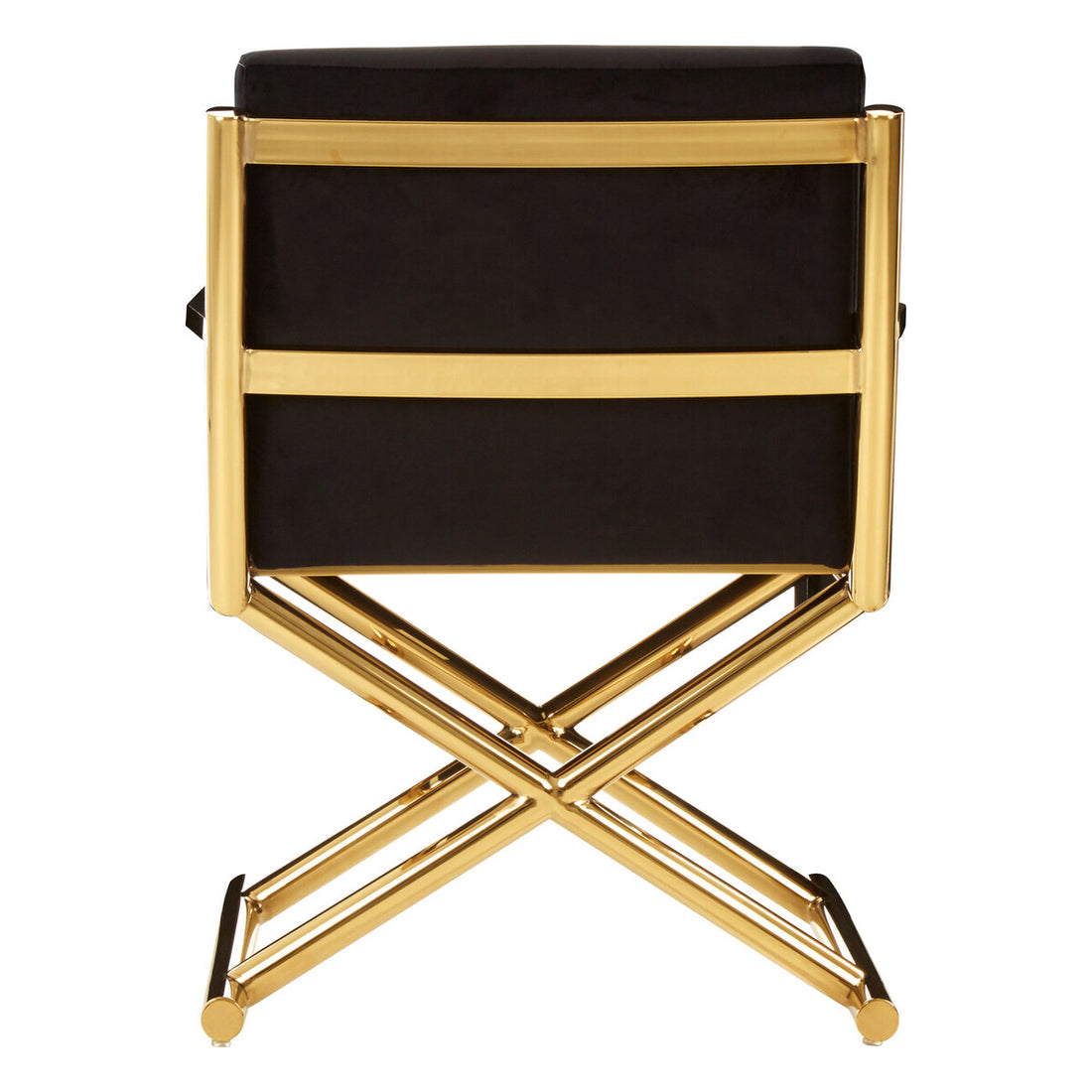 Hendricks Black Velvet Chair with Gold Cross Legs - Image 7