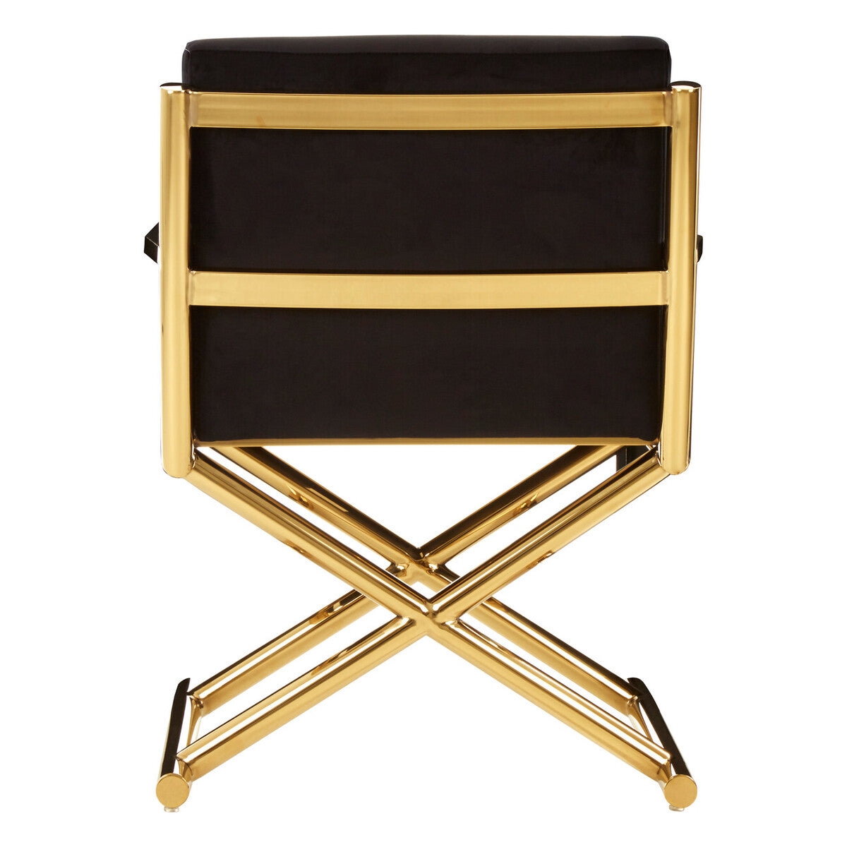 Hendricks Black Velvet Chair with Gold Cross Legs