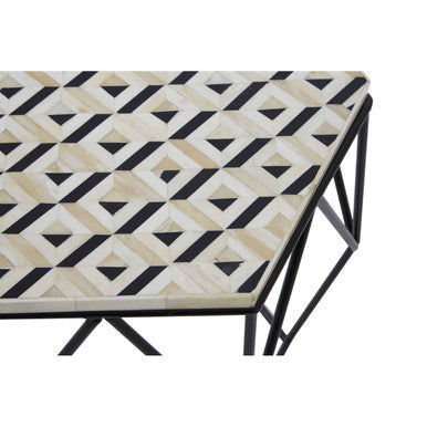 Harlo Ivory and Black Hexagon Side Table - Image 4