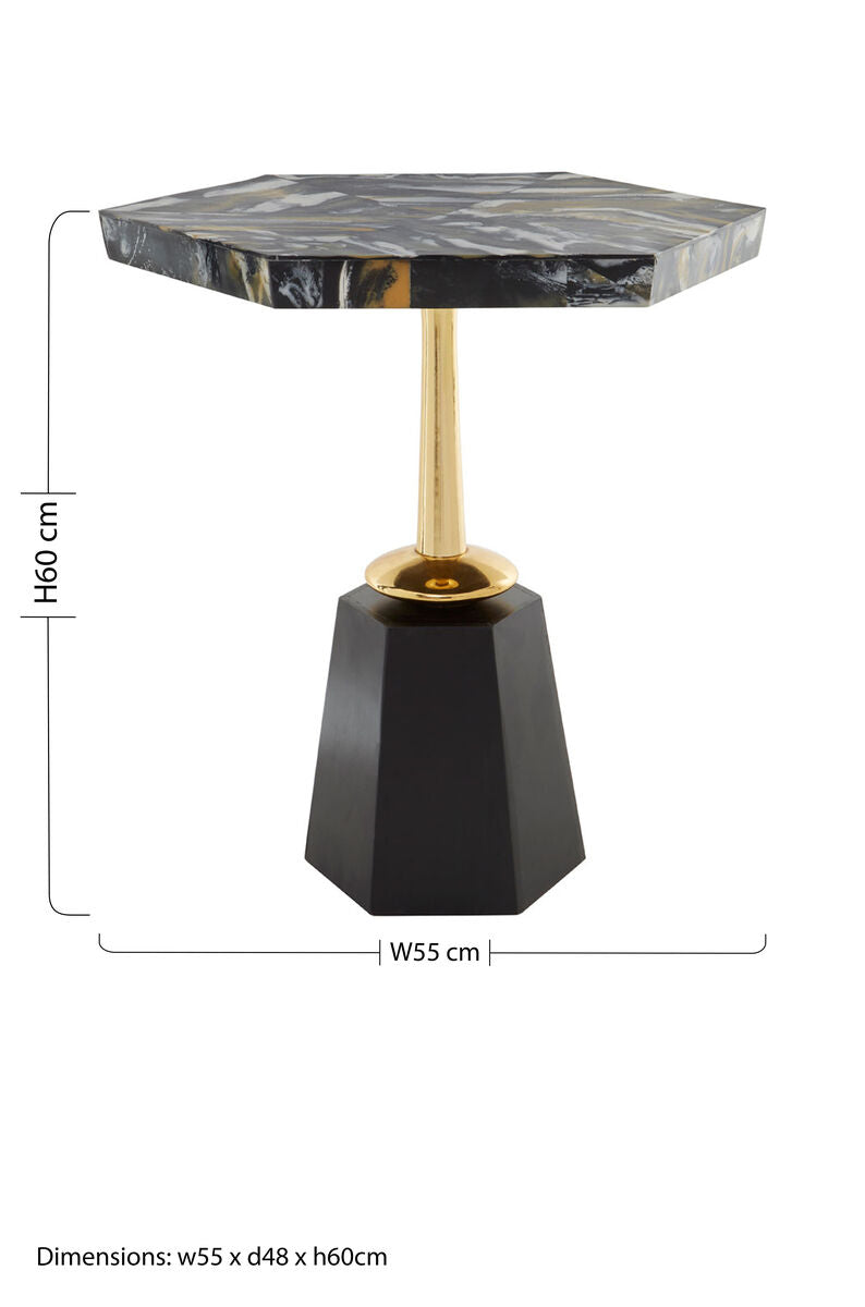 Odell Hexagonal Horn Top Side Table