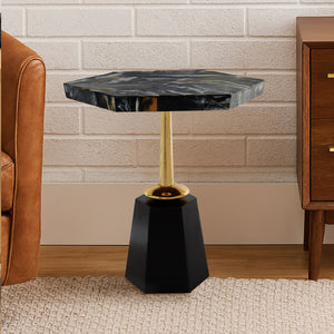 Odell Horn Top Hexagonal Side Table