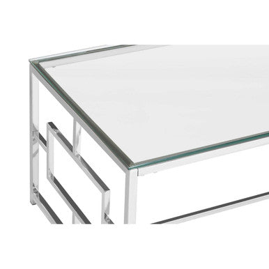Allure Clear Glass Silver Base Coffee Table