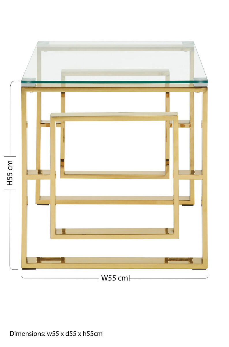 Allure Gold Finish Square Legs End Table - Image 7