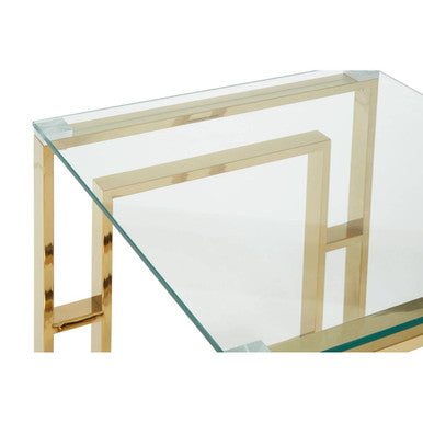 Allure Gold Finish Square Legs End Table - Image 4