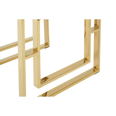 Allure Gold Finish Square Legs End Table
