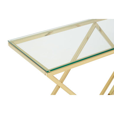 Allure Gold Finish Console Table